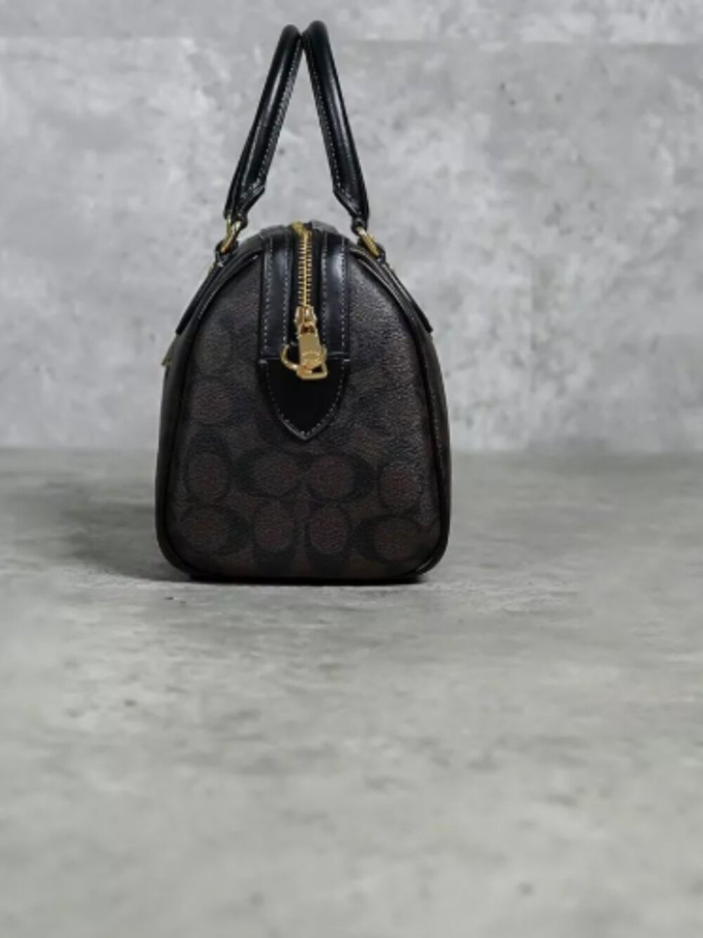 Coach Rowan Large Satchel Crossbody Bag Signature Canvas Walnut /Black - Picture 3 of 4